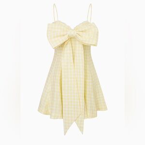 Loveshackfancy Clarine Dress Yellow Gingham Bow NWT